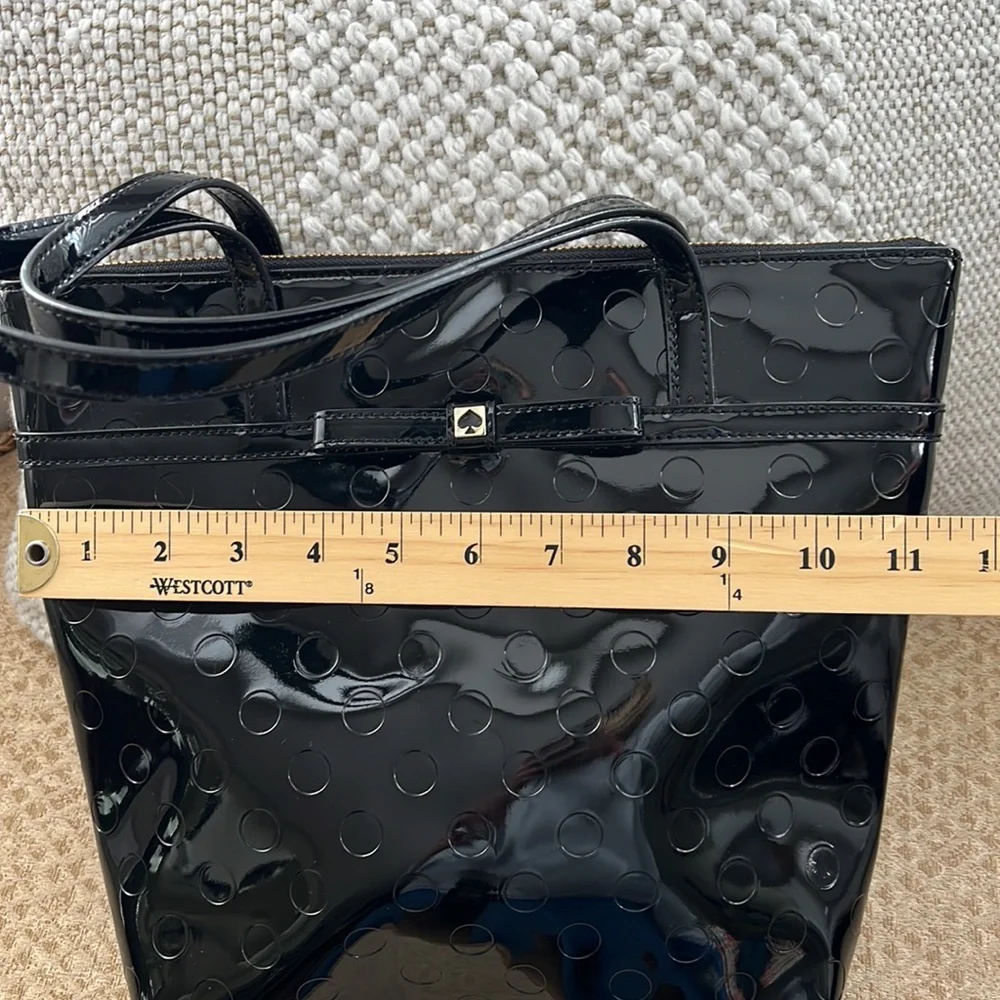 Kate Spade Patent Leather Polka Dot Medium Zipper Tote